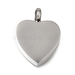 304 Stainless Steel Pendants, Stamping Blank Tag, Heart Charms, Polishing, Stainless Steel Color, 26x20x7mm, Hole: 5mm(SA-CBAA2E4-04B-P)