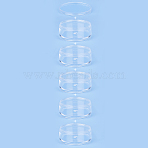 Plastic Bead Containers, Round, 5 Vials, Clear, 70x133mm(CON-PH0002-01)