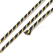 Polycotton Filigree Cord, Braided Rope, with Plastic Reel, for Wall Hanging, Crafts, Gift Wrapping, Black, 1.2mm, about 27.34 Yards(25m)/Roll(OCOR-E027-02B-06)