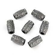 Tibetan Style Zinc Alloy Beads, Lead Free & Cadmium Free, Tube, Gunmetal, 12x7mm, Hole: 3.5mm(K08NK052)