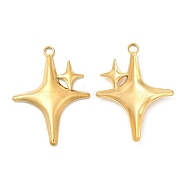 304 Stainless Steel Pendants, Star Charm, Real 18K Gold Plated, 36x26x3mm, Hole: 3mm(STAS-Z041-29G)