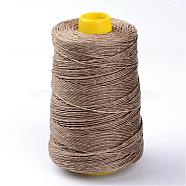 Eco-Friendly Polyester Thailand Waxed Cords, Camel, 0.8mm, about 328.08 yards(300m)/roll(YC-R005-0.8mm-294)