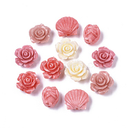 Synthetic Coral Beads, Mixed Shapes, Mixed Color, 13.5~15x11~15x7~9mm, Hole: 1.4mm(CORA-R019-040)
