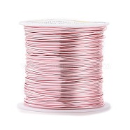 Round Copper Craft Wire Copper Beading Wire, Long-Lasting Plated, Pink, 20 Gauge, 0.8mm, about 26.24 Feet(8m)/roll(CWIR-F001-RG-0.8mm)