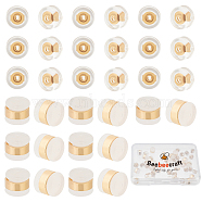 40Pcs 2 Style Silicone & Rubber Ear Nuts, Earring Backs, with Brass Findings, Half Round & Column, Nickel Free, Real 18K Gold Plated, 5.5x5.5mm, hole: 0.5mm, 5x3.5mm, Hole: 1mm, 20pcs/style(KK-BBC0001-22)