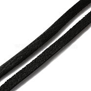 Flat Cowhide Leather Cord, for Jewelry Making, Black, 5x2mm, about 98.43 Yards(90m)/Bundle(WL-WH0003-19E-01)