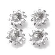 304 Stainless Steel Bead Caps, Multi-Petal, No Hole/Undrilled, Flower, Stainless Steel Color, 18x18x4mm(STAS-K194-11P)