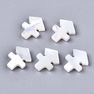 Natural White Shell Beads, Mother of Pearl Shell Beads, Top Drilled Beads, Constellation/Zodiac Sign, Sagittarius, 11.5x8.5x2.5mm, Hole: 0.8mm(X-SSHEL-ZX004-02G)