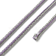 14M Duotone Polyester Braided Cord, Round, Medium Purple, 2.5mm, about 15.31 Yards(14m)/Roll(OCOR-G015-02A-16)