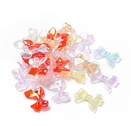 Transparent Acrylic Imitation Jelly Beads, Bowknot, Mixed Color, 22.5~25x31.5~33.5x5~7mm, Hole: 2.5mm(OACR-P011-01C)