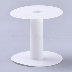 Plastic Spool, White, Wheel, Bobbin: 24mm in diameter, 88mm high, Backplane: 93mm in diameter, 2mm thick(C129Y)