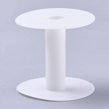 Plastic Spool, White, Wheel, Bobbin: 24mm in diameter, 88mm high, Backplane: 93mm in diameter, 2mm thick
