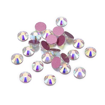 Glass Rhinestone Cabochons, Grade AA, Flat Back & Faceted, Half Round, Crystal AB, SS20, 4.6~4.8mm, about 1440pcs/bag
