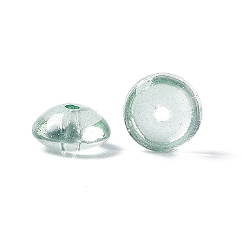 Transparent Glass Beads, Abacus/Disc, Medium Aquamarine, 8.5x4.5mm, Hole: 1.6mm
