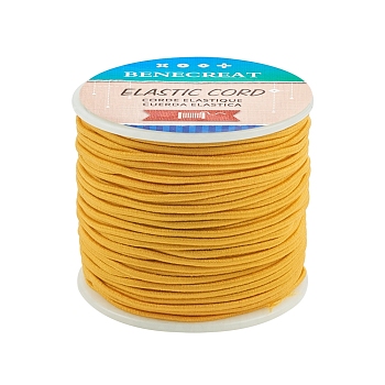 Elastic Cord, Polyester Outside and Latex Core, Orange, 2mm, about 54.68 yards(50m)/roll, 1roll/box