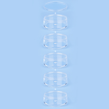 Plastic Bead Containers, Round, 5 Vials, Clear, 70x133mm