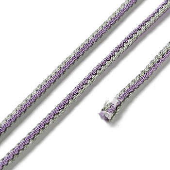 14M Duotone Polyester Braided Cord, Round, Medium Purple, 2.5mm, about 15.31 Yards(14m)/Roll