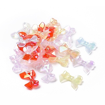 Transparent Acrylic Imitation Jelly Beads, Bowknot, Mixed Color, 22.5~25x31.5~33.5x5~7mm, Hole: 2.5mm