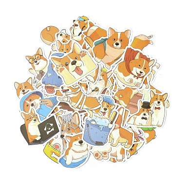 50 個 50 スタイル紙コーギー犬漫画ステッカー セット(STIC-P004-23G)-2