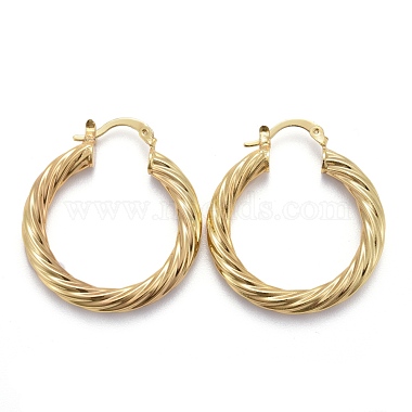 Brass Hoop Earring(EJEW-P265-03G)-1
