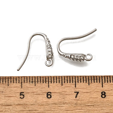 304 Stainless Steel Rhinestone Earring Hooks(STAS-D310-01P-01)-3