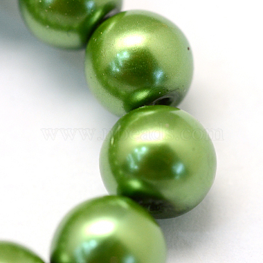 Baking Painted Pearlized Glass Pearl Round Bead Strands(HY-Q330-8mm-13)-3