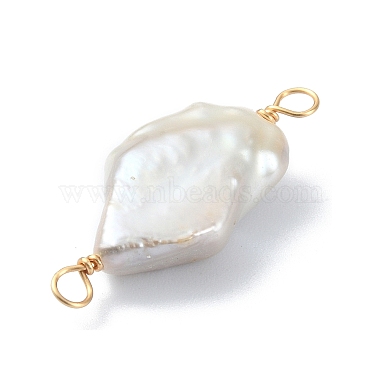 Natural Baroque Pearl Keshi Pearl Copper Wire Wrapped Connector Charms(PALLOY-JF02085-01)-3