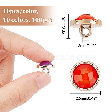 100Pcs 10 Colors Pearlized Resin Shank Button(DIY-NB0008-50)-2