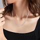 Simple Long Chain Necklace Stainless Steel Sweater Necklace Adjustable Chain Necklace Bold Snake Chain Necklace Trendy Statement Necklace Neck Jewelry for Women(JN1102A)-5