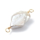 Natural Baroque Pearl Keshi Pearl Copper Wire Wrapped Connector Charms(PALLOY-JF02085-01)-3