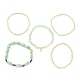 5Pcs 5 Style Glass & Lampwork Evil Eye Stretch Bracelets Set(BJEW-JB09619-04)-3