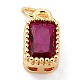 Real 18K Gold Plated Brass Inlaid Cubic Zirconia Charms(X-ZIRC-L100-075G-04)-2