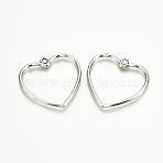 Tibetan Style Alloy Pendants, Heart, Cadmium Free & Lead Free, Antique Silver, 28.5x30x2mm, Hole: 1mm(X-TIBE-T007-33AS-LF)