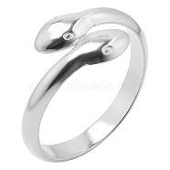 Vintage Stainless Steel Snake Couple Rings, Open Cuff Rings for Men and Women, Stainless Steel Color(ZB8533-1)