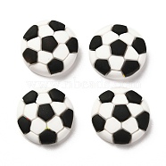 Resin Cabochons, for DIY Mobile Phone Case Decoration, Football, White, 17x6mm(X-RESI-A014-07)