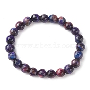 Natural Galaxy Tiger Eye Beaded Stretch Bracelet, Inner Diameter: 2-1/2 inch(6.3cm)(BJEW-TA00459)