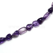 Natural Amethyst Nuggets Bead Strands, Tumbled Stone, 7~13x6~8mm, Hole: 1mm, about 15.7 inch(G-O048-01)