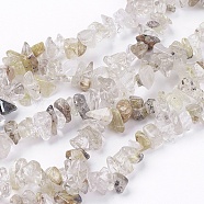 Natural Rutilated Quartz Stone Bead Strands, Chip, 4~10x4~6x2~4mm, Hole: 1mm, about 210pcs/strand, 35.4 inch(X-G-R192-16)