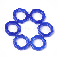 Acrylic Linking Rings, Quick Link Connectors, For Jewelry Chains Making, Imitation Gemstone Style, Octagon, Blue, 25.5x25.5x5.5mm, Hole: 16x16mm, about: 250pcs/500g(OACR-S021-26I)