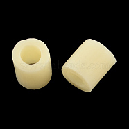 PE DIY Melty Beads Fuse Beads Refills, Tube, Light Goldenrod Yellow, 8.5~9x9~9.5mm(X-DIY-R013-10mm-A20)