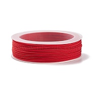 Braided Nylon Threads, Dyed, Knotting Cord, for Chinese Knotting, Crafts and Jewelry Making, Red, 1.5mm, about 13.12 yards(12m)/roll(NWIR-E023-1.5mm-25)