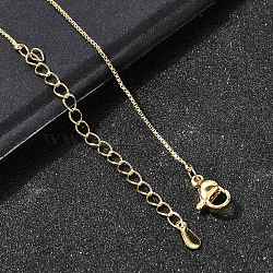 0.8MM Brass Box Chain Necklaces, Real 18K Gold Plated, 17.60 inch(44.7cm)(NJEW-G341-02G)
