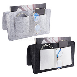 AHADEMAKER 2Pcs 2 Colors Felt Storage Pouch, Bedside Organizer Bag, Mixed Color, 320x200x18mm, 1pc/color(AJEW-GA0005-33)