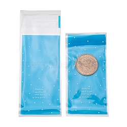 Rectangle Plastic Cellophane Bags, for Lipstick Packaging, Polka Dot Pattern, Deep Sky Blue, 13x5cm, Unilateral Thickness: 0.035mm, Inner Measure: 10x5cm, about 96~100pcs/bag(OPC-F004-02C)