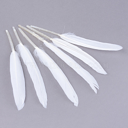 Goose Feather Costume Accessories, Dyed, White, 100~175x13~25mm(FIND-Q056-07)