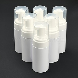 100ml Refillable PET Plastic Foaming Soap Dispensers, with PP Plastic Pump for Shower, Liquid Soap, White, 14.1x4.7cm, Capacity: 100ml(3.38 fl. oz)(TOOL-WH0080-52A)