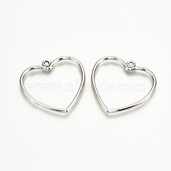 Tibetan Style Alloy Pendants, Heart, Cadmium Free & Lead Free, Antique Silver, 28.5x30x2mm, Hole: 1mm(X-TIBE-T007-33AS-LF)