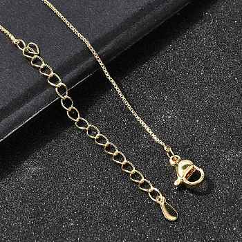 0.8MM Brass Box Chain Necklaces, Real 18K Gold Plated, 17.60 inch(44.7cm)