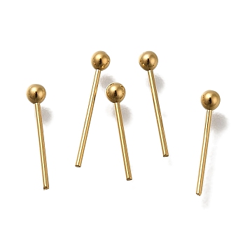 Brass Ball Head Pins, Lead Free & Cadmium Free, Real 24K Gold Plated, 10x0.6mm, Head: 2mm