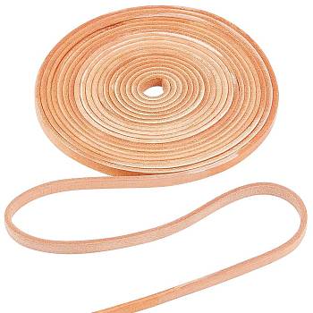 Flat Cowhide Leather Cord, for Jewelry Making, Peru, 6x3mm